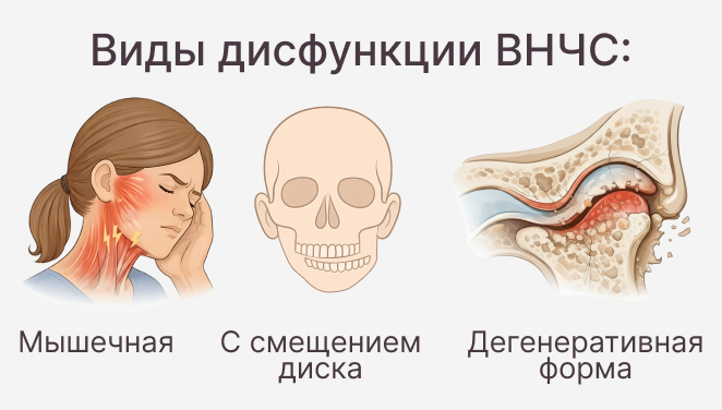 Виды дисфункции ВНЧС
